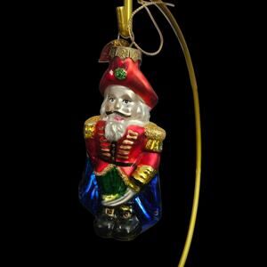 Thomas Pacconi Glass Nutcracker Soldier Christmas Ornament Vintage 3in